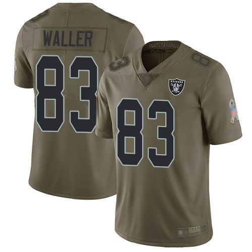 Men Oakland Raiders Limited Olive Darren Waller Jersey NFL Football #83 2017 Salute to Service Jersey->oakland raiders->NFL Jersey